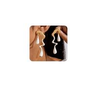Irregular Liquid Metal Earrings for Women Waterdrop Drop Earrings Thick Pesonality Statement Dangle Earrings Statement Earrings Accessory, L, Alloy Steel, No Gemstone