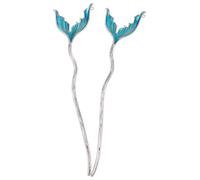 Irregular Mermaid Tail Alloy Hair Sticks for Women 2pcs