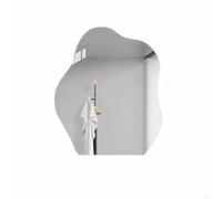 Irregular Mirror Wall Decor, Acrylic Frameless Sticker for Bedroom Living Room Dressing Table, Unique Silver Design Home Décor Art, 40x40cm(33x40cm)