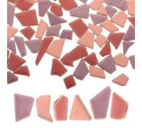 Irregular Mosaic Ceramic Tiles for Crafts DIY Art Students Adults 400g Bag | Medium Thickness Square Tiles with Polished Edges, Glazed Nonporous Surface, Geometric Retro Style for Accent Walls