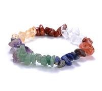 Irregular Natural Crystal Chakra Stone Bracelet Gemstone Beads Jewelry Multicolor Gravel Strand Bracelet for Women Men,Mixed