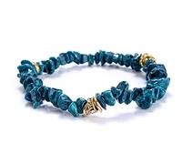 Irregular Natural Crystal Chakra Stone Bracelet Gemstone Beads Jewelry Multicolor Gravel Strand Bracelet for Women Men,Turquoise