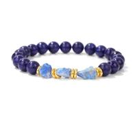 Irregular Natural Lapis Lazuli Quartzs Tiger Eye Gem Elastic Bangle