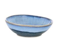 Irregular Organic Ceramic Decorative Bowl,Murano-Style Ocean Nebula Blue,Coastal Bohemian Farmhouse Serving Fruit Bowl,Kitchen Counter Dining Centerpiece,Artistic Housewarming Gift (Blue, Medium)