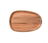 Irregular Oval Wooden Serving Tray - Natural Solid Wood Dinner Plate for Fruit, Dessert, Snacks, Dim Sum & Cheese Presentation, 30.5 x 20 cm(30.5 * 20)