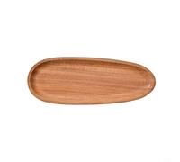 Irregular Oval Wooden Serving Tray - Natural Solid Wood Dinner Plate for Fruit, Dessert, Snacks, Dim Sum & Cheese Presentation, 30.5 x 20 cm(27.5 * 10.5)