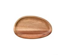 Irregular Oval Wooden Serving Tray - Natural Solid Wood Dinner Plate for Fruit, Dessert, Snacks, Dim Sum & Cheese Presentation, 30.5 x 20 cm(17.5 * 10.8)
