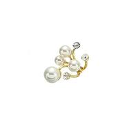 Irregular Pearl Open Statement Ring for Women Vintage Adjustable Rhinestone Pearl Knuckle Ring Irregular Pearl Promise Ring Evening Dress Jewelry, L, Metal, Cubic Zirconia