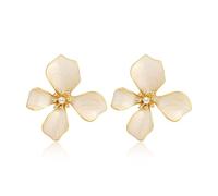 Irregular Petal Earring For Women Stainless Steel Unique Statement Flower Dangle Earrings Trendy Jewelry Gift, moderate, Brass, No Gemstone