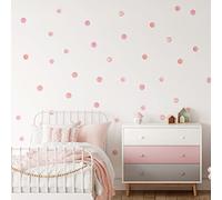 Irregular Polka Dot Wall Stickers Purple & Pink Circle Spot Wall Decals for Kids Childrens Bedroom Nursery Peel & Stick Wall Art [180 Pack] (Watercolour Pink)