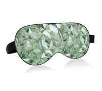Irregular Polygon Soft Green Crystal Pattern Travel Essential Eye mask for Sleeping with Elastic Adjustable Band Blackout Cooling Eye mask for Sleeping Office