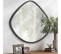 Irregular Shape Mirrors for Wall Small Oval Asymmetric Mirrors Decorative Arched Funky Shape Frame Modern Mirrors for Wall Decorating Funky Mirrors for Living Room Bedroom Bathroom Blob Mirror Black