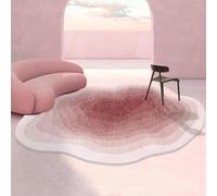 Irregular Shape Modern Plush Area Rug for Living Room, Cute Clouds Shape Non Slip Rugs Washable, Contemporary Abstract Minimalist Living Room Accent Rug Entryway Indoor Area Carpet (Lotus Root Pink)