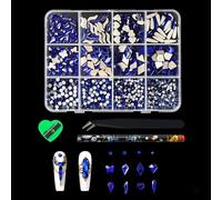 Irregular Shaped Flat Back Nails Bead 12Grid Resin Ball for Salon Nails Enhancement Unique Geometric Patterns Color Flat Back Bead