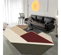 Irregular Shaped Soft Wool Cashmere Area Rug, Nonslip Washable Modern Abstract Accent Oval Rug for Living Room and Bedroom Floor Decor