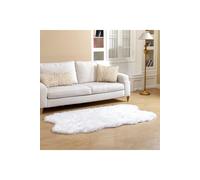 Irregular Shaped Super Soft Shaggy Area Rug H&O Direct White 110cm x 180cm