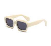Irregular Square Sunglasses for Men Women Trendy Retro Polygon Female Sunglasses UV400, beige, One Size