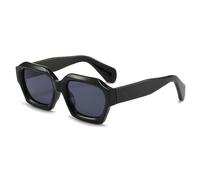 Irregular Square Sunglasses for Men Women Trendy Retro Polygon Female Sunglasses UV400, black, One Size
