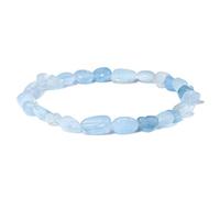Irregular Stone Bracelet for Women Men Natural Stone Beaded Bracelet Tiger Eye Crystal Elastic Rope Bangle Jewelry Gift,8.Garnet,19cm Household (Color : 10.Aquamarine, Size : 17cm)