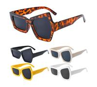 Irregular Sunglasses for Women, Vintage Geometric Polygon Sunglasses | Lightweight Retro Sun Glasses, Trendy Funny Shades for Party, Festival & Daily Wear, Unisex Fashion Eyewear