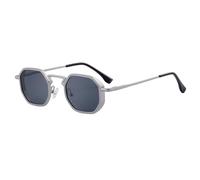 Irregular Sunglasses Suitable For Men, Metal Slingshot Temple Design, Double Bridge Outdoor Punk Uv400(C9)