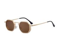 Irregular Sunglasses Suitable For Men, Metal Slingshot Temple Design, Double Bridge Outdoor Punk Uv400(C4)