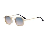 Irregular Sunglasses Suitable For Men, Metal Slingshot Temple Design, Double Bridge Outdoor Punk Uv400(C5)