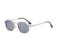 Irregular Sunglasses Suitable For Men, Metal Slingshot Temple Design, Double Bridge Outdoor Punk Uv400(C10)