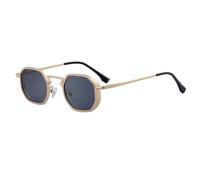 Irregular Sunglasses Suitable For Men, Metal Slingshot Temple Design, Double Bridge Outdoor Punk Uv400(C6)