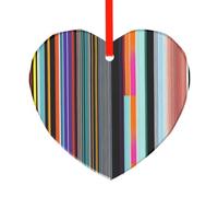 Irregular vertical lines Clear Heart Glass Ornament Tree Decor