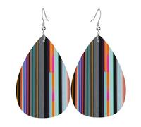 Irregular vertical lines Leather earrings, teardrop-shaped pendant jewelry, versatile and stylish women's accessories.