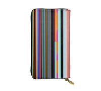 Irregular Vertical Lines Pattern Leather Clutch (7.5x4.1 inches) - Coin Card Key Wallet
