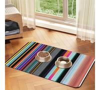 Irregular vertical lines Pet absorbent leather tablecloth Pet bowl mat suitable for dogs or cats