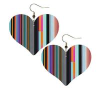 Irregular vertical lines Prints Stylish Heart-Shaped Earrings Lightweight Women'S Accessories Perfect For Parties And Valentine'S Day.