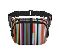 Irregular vertical lines Square Double Layer Waist Bag Belt - Unisex Everywhere Fanny Pack Purse for Running, Travel, Hiking, Fitness, Black, One Size