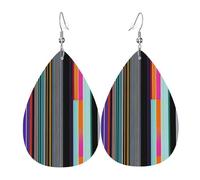 Irregular Vertical Lines Teardrop Leather Earrings, Women'S Accessories, Versatile Earrings Suitable For Commuting And Travel.
