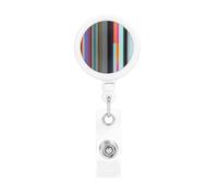 Irregular Vertical Lines The Plastic Retractable Badge Holder is Made of ABS Material and The Rope is Nylon