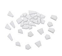 Irregular White Porcelain Mosaic Tiles for DIY Craft and Decor | Glazed Ceramic Pieces, 2.10x1.70x0.40cm Size, Precise Fit for Columns and Curved Surfaces