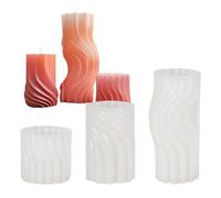 Irregulars Geometric Shape Molds Castings Cylindrical Silicone Plasters Ornament Silicone Wavy Cylindrical Casting Craft Supplies