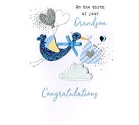 Irresistible New Baby Grandson Greeting Card Embellished Cards