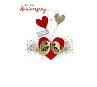 Irresistible On Our Anniversary With Love Greeting Card Embellished Cards