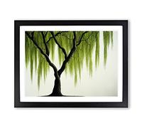 Irresistible Weeping Willow Tree H1022 Framed Print for Living Room Bedroom Home Office Décor, Wall Art Picture Ready to Hang, Black A2 Frame (64 x 46 cm)