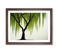 Irresistible Weeping Willow Tree H1022 Framed Print for Living Room Bedroom Home Office Décor, Wall Art Picture Ready to Hang, Walnut A4 Frame (34 x 25 cm)