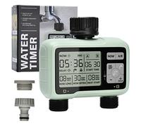 Irrigation Computer with 2 Independently Controlled Outputs, Johgee Digital Water Timer with LCD Display, Auto/Manual Watering Controller