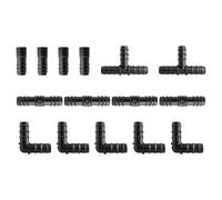 Irrigation Pipe Connectors Kit - Mixed Barb Fittings for 1/2" Hose Pipe - Includes Elbows, Tees, Plugs, Joiners - Durable Plastic Drip Irrigation Fittings for Garden Watering Systems - Easy to Fit