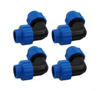 Irrigation Pipe Quickconnect Elbow Union Pp for Greenhouse Pe System 4 Pieces Water Pipe Connectors Fittings PVC Rubber(25)