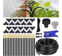Irrigation System Kit, 360° Bendable Drip Irrigation System with 65FT/20M Drip Irrigation Hose, DIY Automatic Watering System, Drip Irrigation Kits for Garden, Greenhouse, Lawn, Plants