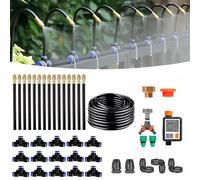 Irrigation System Kit, 360° Bendable Garden Watering System, Automatic Drip Irrigation Watering System, Irrigation Hose, Adjustable Sprayer System for Garden Outdoor Plants 40m/131ft+Timer