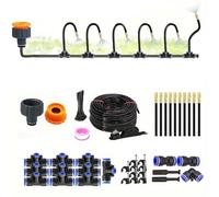 Irrigation System Kit, 360° Curved Garden Automatic Irrigation System, plant irrigation,Adjustable Nozzles, Quick Installation Watering Drip Irrigation System for Greenhouse, Lawn, Outdoor Plants(15m)