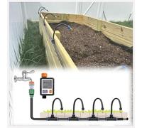Irrigation System Kit, Automatic Drip Irrigation System, 360° Bendable Garden Irrigation Systems, Garden Watering System Adjustable Bendable Nozzle Copper Sprayer System for Garden,30m/98.5ft+Timer